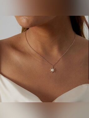 Starburst Pendant Necklace in Rose Gold